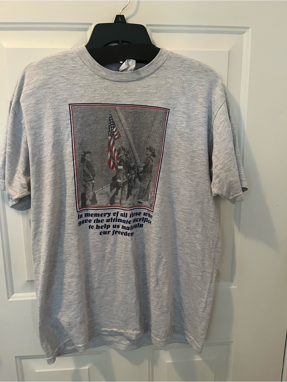Vintage September 11th 9/11 memorial t shirt support FDNY NYPD Large